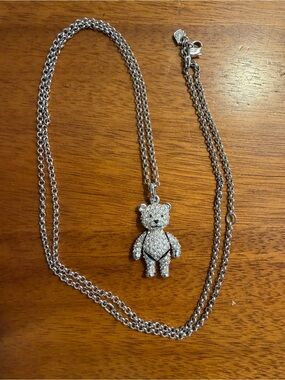 Swarovski Teddy Bear Pendant Necklace